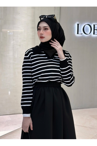 Striped Top in Black